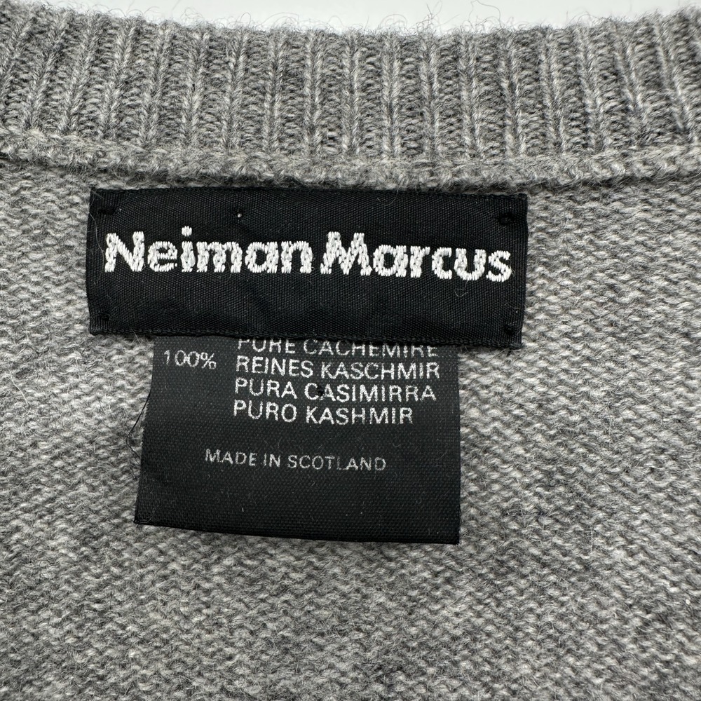 Vintage 80s Neiman Marcus Mens XXL 100% Pure Cashmere Made in Scotland V Neck - Picture 8 of 11